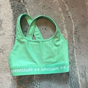 Neon green under armour sports bra